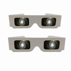 Custom New Year Christmas Holiday Specs Paper 3D Glasses Look through Glasses and See Spiral Lens Appear before your Eyes