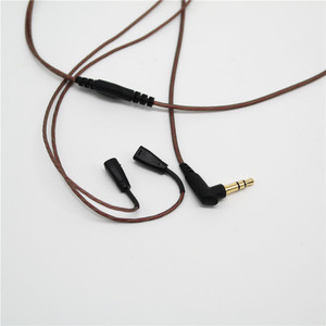 Cable de audio de 3,5 mm a 2x 2,5 mm con tejido de cobre sin oxígeno para reemplazo de auriculares con cable gris semitransparente - Product Image 3