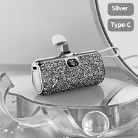 Mini banque de puissance de poche compacte 5000 alimentation de poignée de téléphone d'urgence en forme de capsule populaire transfrontalière embellissement de diamant