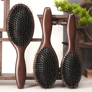 批发鬃毛手柄安全气囊梳子缠结发刷头皮按摩防静电刷毛木梳 - Product Image 6