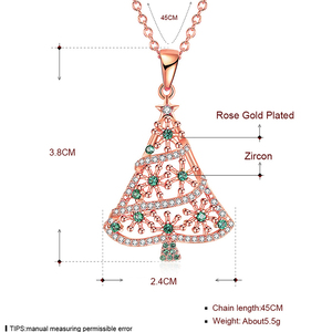 Joyería de borde cruzado <span class=keywords><strong>para</strong></span> <span class=keywords><strong>Navidad</strong></span>, bonito collar de árbol, Wish con diamante - Product Image 2