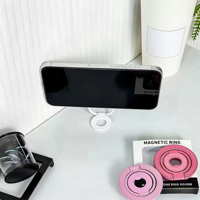Support de téléphone magnétique double anneau en métal, aimant puissant, pliable, multifonctionnel, à poser sur le bureau, directement de l'usine