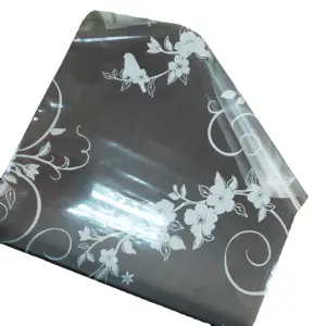 PVC opaco fosco filme vidro filme janela adesivo decorativo etiqueta com teste padrão de flor para a decoração home