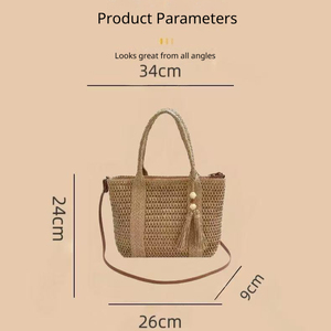 Nuevo Bolso de Mano para <span class=keywords><strong>Mujer</strong></span>, Bolso Tejido Cruzado al Hombro, de Gran Capacidad, Estilo Playa - Product Image 3