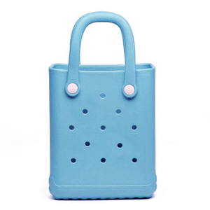 Waterproof EVA Silicone Handbag <strong>Punching</strong> Women's Tote <strong>Bags</strong> With Shoulder Strap for Women Hand Tote <strong>Bag</strong> Beach <strong>Bag</strong> - Product Image 3