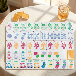Eleshine ES-MJ94Y Luxury Tropical Palm <b>Garden</b> Theme Mahjong Set 4 Players Durable Ceramic - Product Image 1