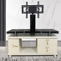 Nouvelle table TV en verre trempé, meuble TV simple et tendance avec tiroir