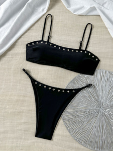 LSQ886 <span class=keywords><strong>Bikini</strong></span> con Rivetti Stile Europeo e Americano 2026, Costume da Bagno Estivo da Donna per Vacanze al Mare, <span class=keywords><strong>Senza</strong></span> <span class=keywords><strong>Spalline</strong></span>, Due Pezzi - Product Image 2