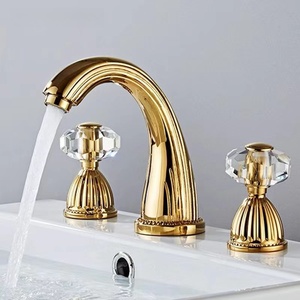 Thiết kế sang trọng Antique solid brass sàn phòng tắm bồn rửa 3 lỗ hai xử lý lỗ duy nhất bồn tắm Mixer vòi độc đáo phong cách cổ điển - Product Image 5