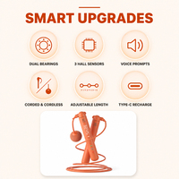 Corde à sauter intelligente avec application, suivi d'activité, compteur de calories, Bluetooth 5.1, sans fil, réglable, vente en gros d'usine, OEM, ODM