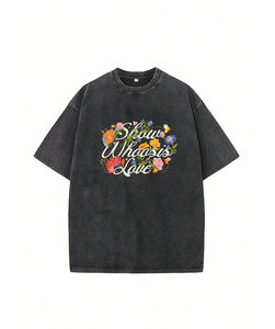 เสื้อยืดโอเวอร์ไซส์ผ้าฝ้ายแท้ 100% ล้างสีแบบแอซิด พิมพ์ลายดิจิตอล สไตล์วินเทจ ฮิปฮอป สตรีทแวร์ เสื้อยืดกราฟิกสำหรับผู้ชาย ขายส่ง - Product Image 3