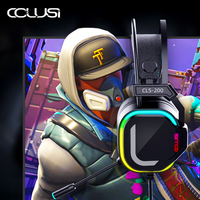 Casque de jeu professionnel Acestek CLS-200 pour l'e-sport, réduction active du bruit, éclairage RGB, structure métallique, design supra-auriculaire, IP65