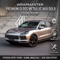 Film de protection de peinture WRAPMASTER 1,52*15m TPU PPF auto-réparant, finition métallisée brillante, couleur or, anti-rayures, protection UV, pour carrosserie automobile