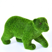 Figurines d'animaux en herbe artificielle floquée, ornement de verdure artificielle pour la maison, le jardin, la terrasse et la vitrine