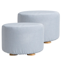 À la mode doux tissu pouf noir pas cher Accent rond repose-pieds pouf repose-pieds rembourré petit siège avec des jambes antidérapantes