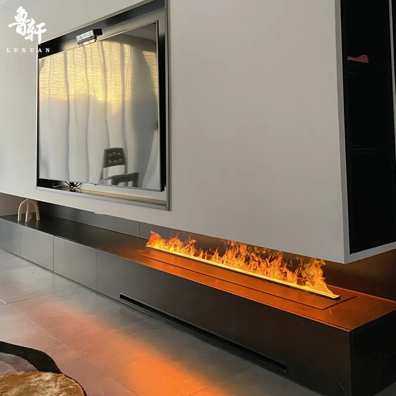 مدفأة منزلية كهربائية للتفتيت ديكور مبني بإضاءة ليد بالبخار ثلاثي الأبعاد مدفأة بخار الماء الكهربائية