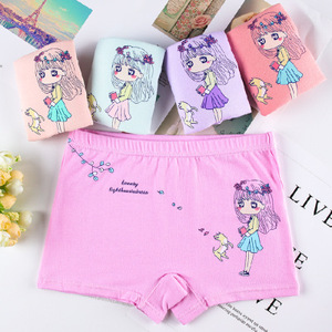 Детские хлопковые трусы/боксеры для девочек с мультяшным принтом, размеры M-4XL, оптом, производство Китай - Product Image 3