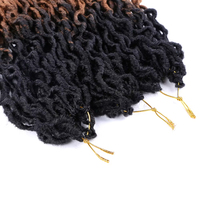 Extensions de cheveux synthétiques Goddess Faux Locs au crochet, doux et bouclés, effet dreadlocks, tresses ombrées au crochet, vente en gros