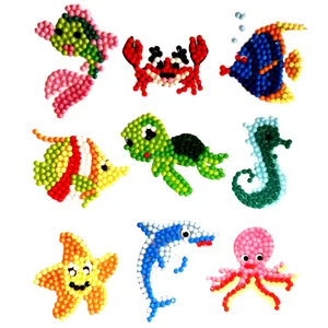 2023波普艺术儿童DIY工艺品动物海洋世界圆形钻石画贴纸儿童套装