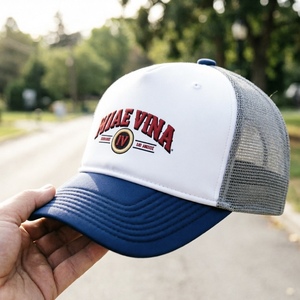 Custom Embroidered Trucker <b>Hat</b> Two Tone Mesh Back Baseball Cap Vintage Style Curved Brim Trucker Cap for <b>Men</b> Women Outdoor - Product Image 5