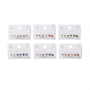 Orecchini a Perno con Cuore Colorato in Zirconia 4mm 5mm 6mm Gioielli Raffinati - Product Image 2