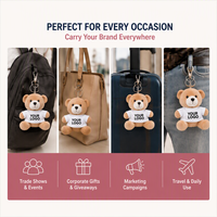 Porte-clés ours en peluche super doux personnalisé, T-shirt avec logo, cadeau promotionnel, ours en peluche, breloque de sac d'anniversaire, cadeau d'entreprise, OEM ODM