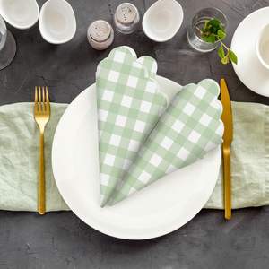 Serviettes en papier jetables à 2 plis imprimées à carreaux écossais, style sac, pour <span class=keywords><strong>restaurants</strong></span> et bars à cocktails, motif classique pour les repas à thème - Product Image 5