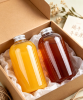 Bouteille de boisson en plastique PET transparente ovale de 500 ml de qualité alimentaire avec couvercle à vis en aluminium pour l'emballage de jus de fruits, de lait et de thé