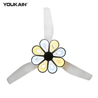 Plafond de ventilateur d'éclairage décoratif en forme de fleur de haute qualité 50 ''pouces LED ventilateur de plafond avec télécommande