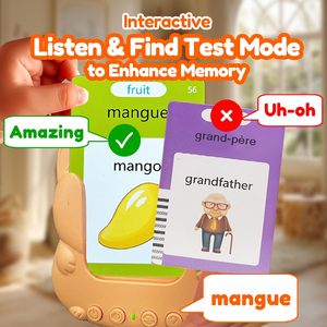 Tarjetas de Memoria Flash Bilingües en Inglés y Francés para Niños, Juguete Educativo Temprano para Niños Pequeños - Product Image 2