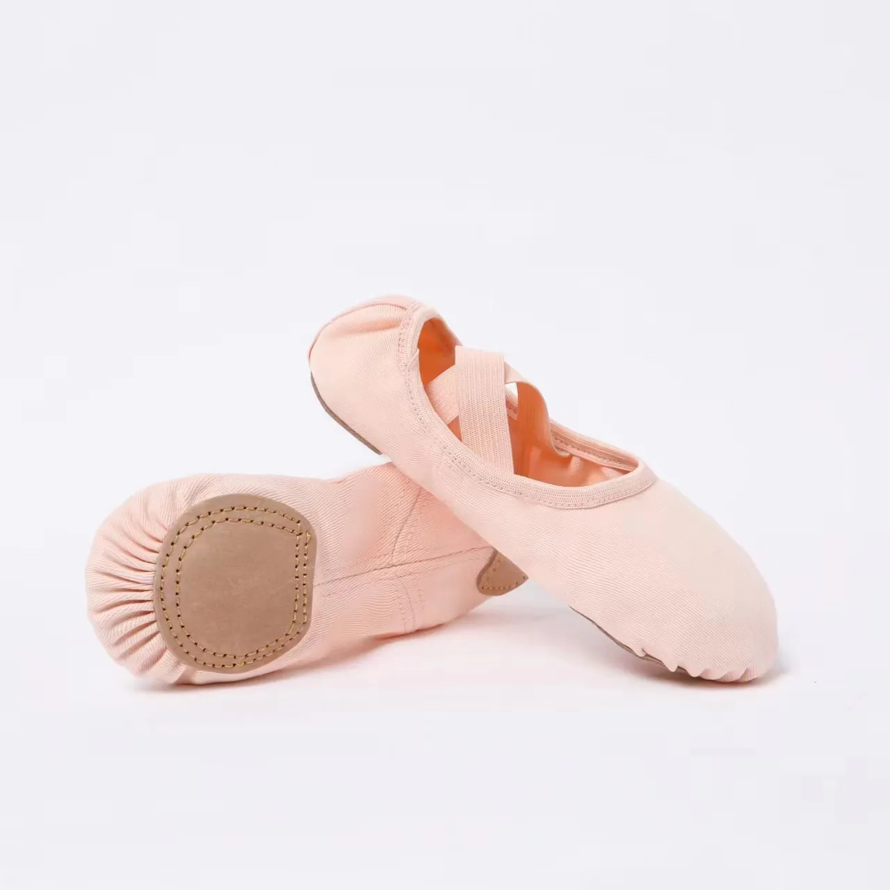 Scarpe basse da balletto rosa da donna in tela elasticizzata popolare di vendita calda