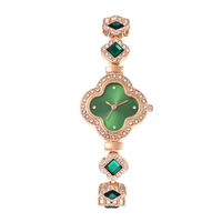 Nouvelle montre-bracelet décontractée pour femme, style trèfle à quatre feuilles, gravée de diamants, cadeau de luxe pour femme