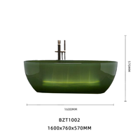 Matériau en résine de pierre artificielle sur mesure, certifié CE CUPC, luxe moderne pour salle de bain d'hôtel 5 étoiles, baignoire