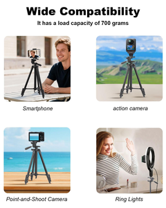 Aluminum Camera Phone Tripod Universal Tripod Smartphone Mount <b>Stand</b> with Carry Bag Remote <b>Control</b> - Product Image 3