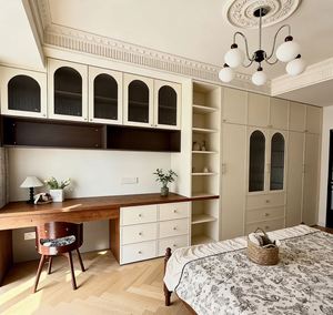 Armoires en bois avec portes coulissantes et miroir, armoire de chambre à coucher avec miroir, armoire à portes coulissantes, armoire avec porte en verre, rangement pour vêtements - Product Image 2