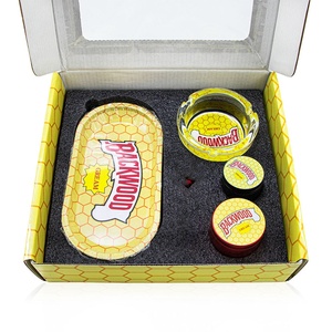 5 adet sigara kitleri Set özel Logo servis tepsisi ve öğütücü seti 5 in 1 sigara kiti aksesuarları seti - Product Image 5