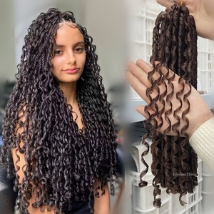 Venta al por mayor 14 pulgadas 3x Soft Dread LOCs cabelo <span class=keywords><strong>Nina</strong></span> SOFTEX pacotao cabelo <span class=keywords><strong>Nina</strong></span> SOFTEX dreads con color negro 45 hebras por paquete - Product Image 1