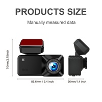 Caméra embarquée A216 avec super condensateur, enregistreur DVR 4K avant + 1K arrière pour voiture, double enregistrement pour GPS, Wi-Fi et détection de mouvement