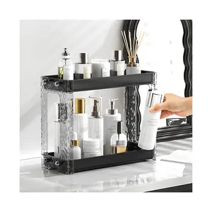 Free Drilling Wall Mounted Shower Caddy Plastic Bathroom Organizer With Storage Rack And Shelves Storage Holders Racks