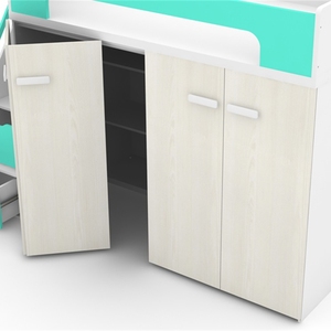 Sản Phẩm Mới Đôi Duy Nhất Loft Giường Tầng Tủ Quần Áo Cho Trẻ Em Cho Phòng Ngủ Trường Căn Hộ Gỗ Bền Được Thiết Kế Cho Một Người Cậu Bé - Product Image 5