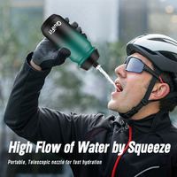 Botella de Agua Deportiva Reutilizable de 500 ml, Libre de BPA, Diseño de Compresión Suave, Método de Flujo por Presión, Hecha de PP para Bicicleta de Montaña