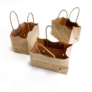 Sac d'emballage promotionnel pour supermarché avec logo personnalisé, en papier sulfurisé, avec poignée perforée, impression offset, recyclable, à fond carré - Product Image 1