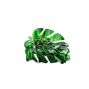 Jepit Rambut Akrilik Baru Desain Daun Berkualitas Tinggi Elegan Serbaguna Modis Segar Imut Model Gigitan Hiu Sederhana - Product Image 6