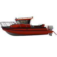 Bateau à moteur en alliage d'aluminium à grande vitesse de 23ft 7m avec moteur hors-bord de 2.45m/8ft pour la pêche durable et certifié CE 1580kgs