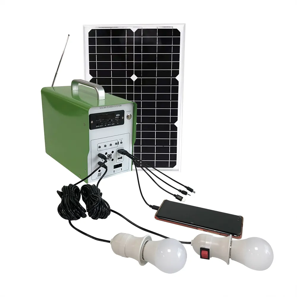 Iluminação solar portátil kit RV solar kits RV solar kits com rádio MP3 Bluetooth