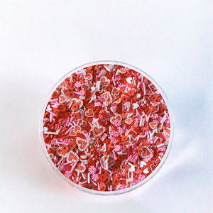 Regalo de San Valentín, Elegante Corazón Rojo de Arcilla Polimérica Mixta para Decoración de Jarrones y Ventanas, Diseño de Joyería de Slime, Manualidades con Arcilla - Product Image 1