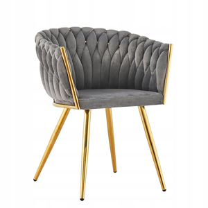 Nouveau design confortable salon salle à manger loisirs tissé <span class=keywords><strong>noir</strong></span> velours tissu <span class=keywords><strong>fauteuil</strong></span> avec <span class=keywords><strong>pied</strong></span> en <span class=keywords><strong>métal</strong></span> doré - Product Image 4