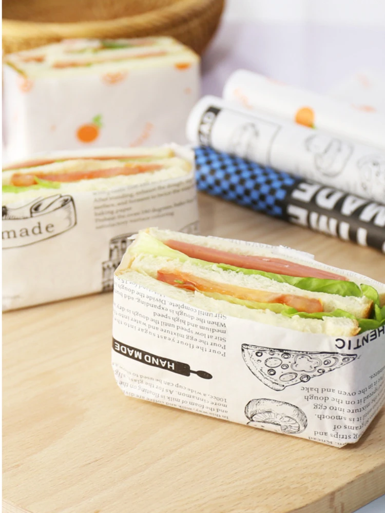 Wholesale Custom Food Grade greaseproof wax PE coated sandwich Burger Bread Packaging Wrapping Paper With Logo Print
