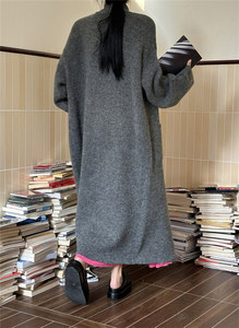 Maxi <span class=keywords><strong>Cardigan</strong></span> in <span class=keywords><strong>lana</strong></span> di alta qualità maglieria ampia aperta in maglia frontale maglioni semplici giacca <span class=keywords><strong>Cardigan</strong></span> lunghi <span class=keywords><strong>Cardigan</strong></span> donna - Product Image 4