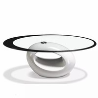2026 Neues Design Mindestbestellmenge 50 Stück Fabrik Großhandel Klassisches Einzigartiges Design Ovaler Glas-Ring Couchtisch